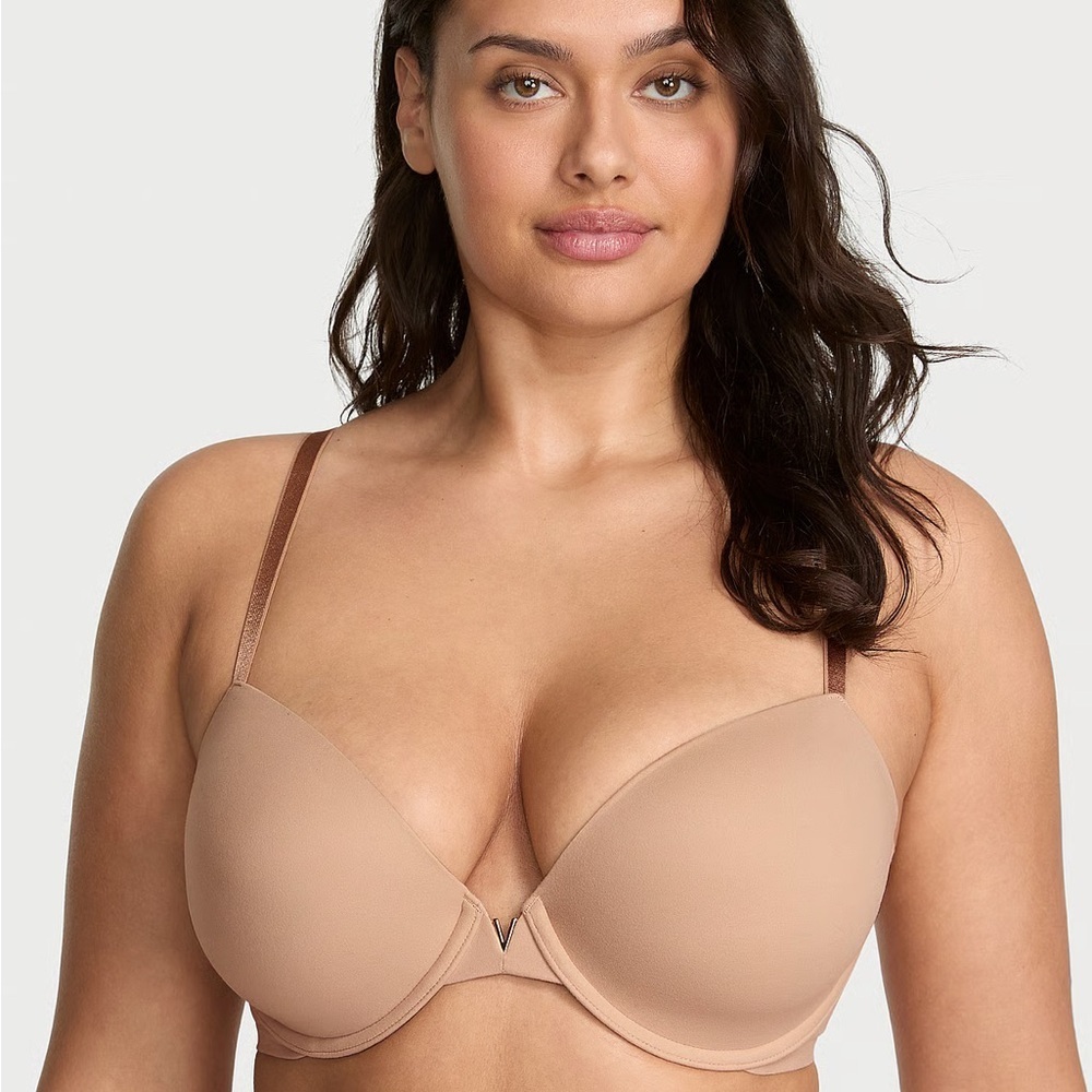 NWT!2-for-$70 VS Love Cloud Smooth Lightly Lined Plunge Demi! 38D-Purple/Praline - Picture 4 of 11